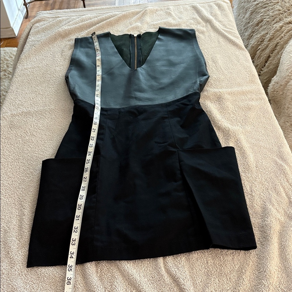 Sandra Weil stunning black dress w/ leather on top & wide pockets. Worn once - Picture 9 of 15